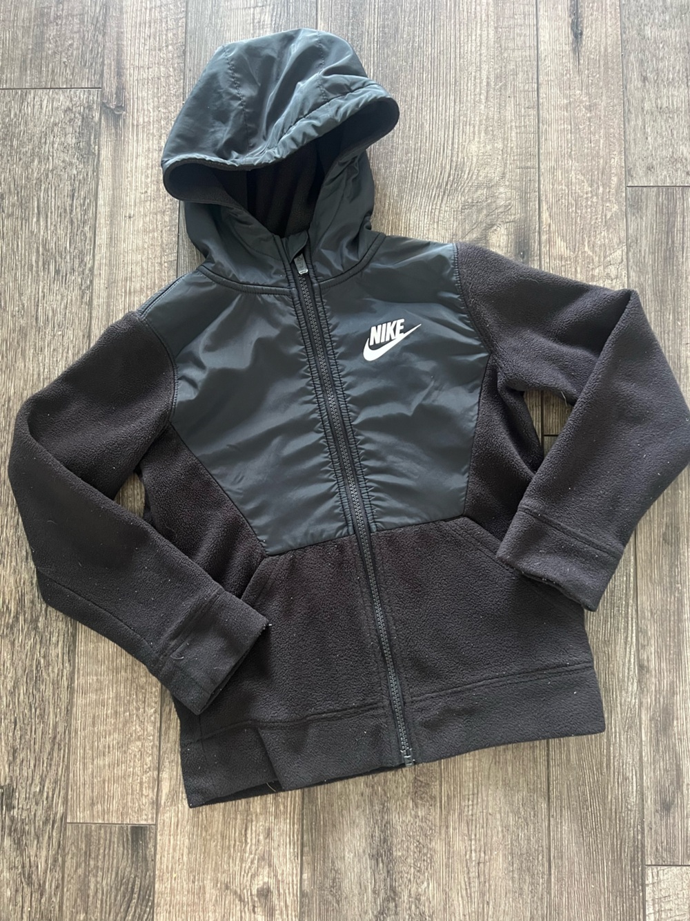Nike Black Kids Hooded Full-Zip Sweatshirt